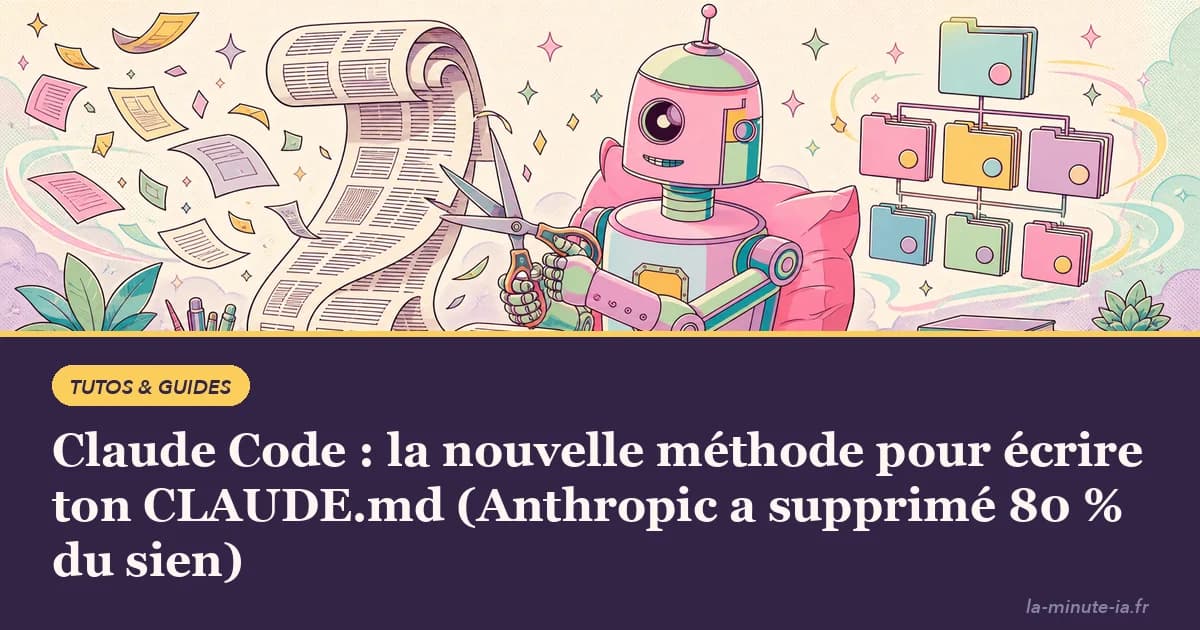Claude Code : la nouvelle méthode pour écrire ton CLAUDE.md (Anthropic a supprimé 80 % du sien)