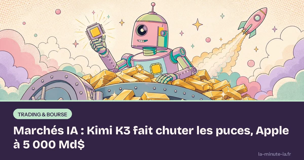 Marchés IA : Kimi K3 fait chuter les puces, Apple à 5 000 Md$