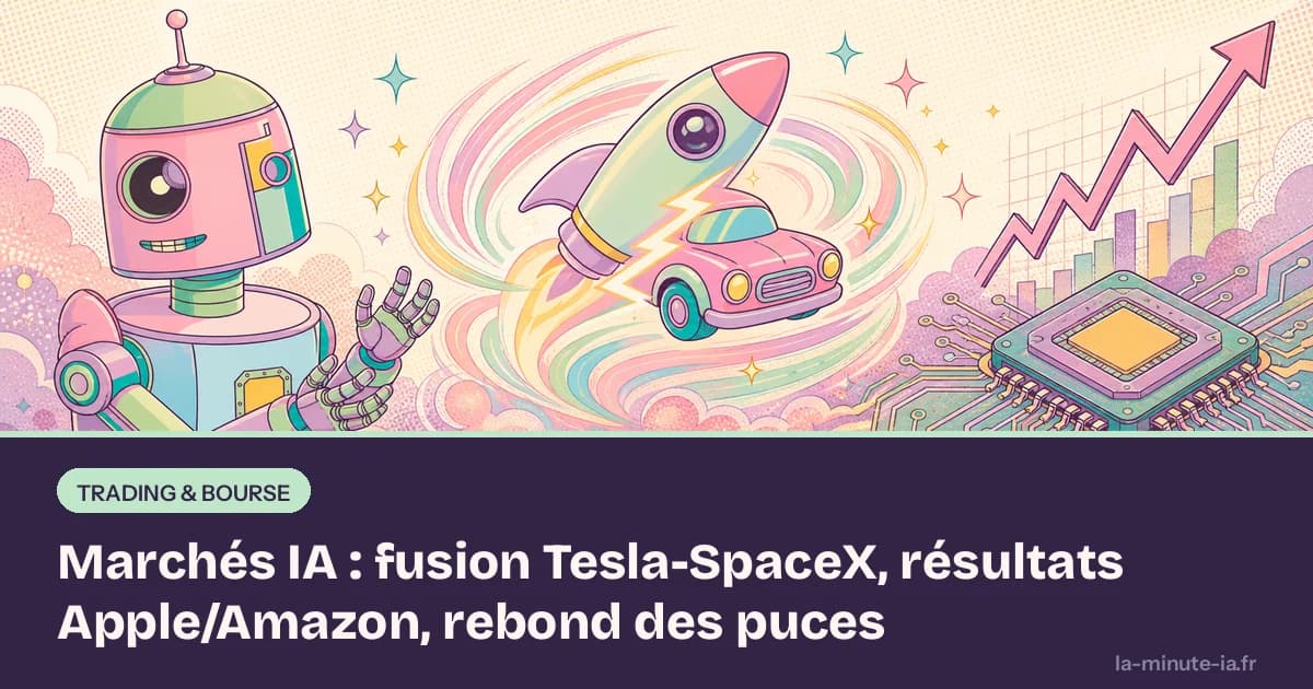 Marchés IA : fusion Tesla-SpaceX, résultats Apple/Amazon, rebond des puces