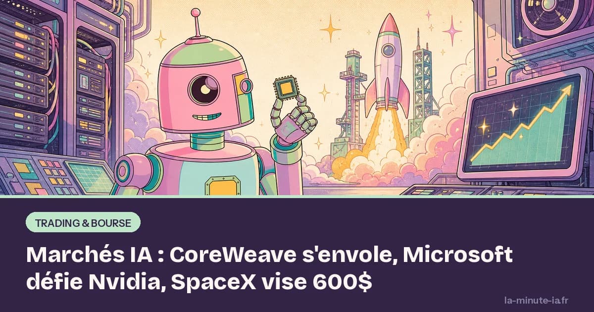 Marchés IA : CoreWeave s'envole, Microsoft défie Nvidia, SpaceX vise 600$