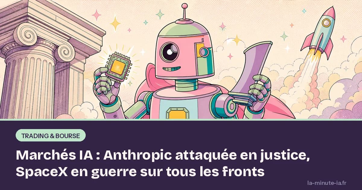 Marchés IA : Anthropic attaquée en justice, SpaceX en guerre sur tous les fronts