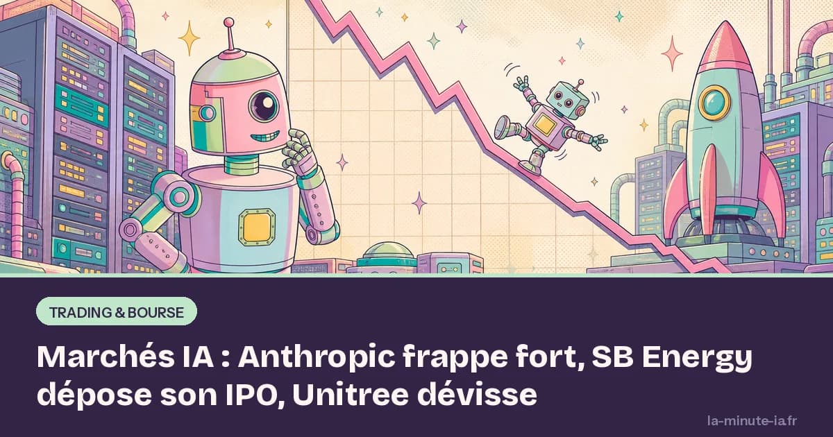 Marchés IA : Anthropic frappe fort, SB Energy dépose son IPO, Unitree dévisse