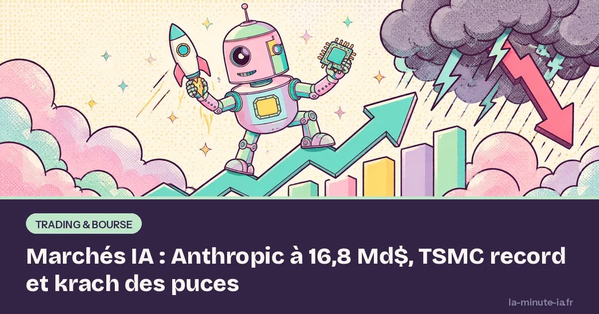 Marchés IA : Anthropic à 16,8 Md$, TSMC record et krach des puces