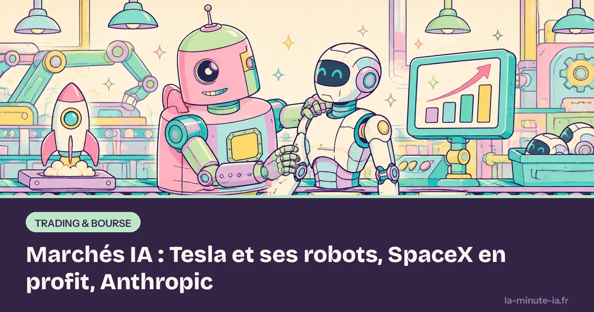 Marchés IA : Tesla et ses robots, SpaceX en profit, Anthropic