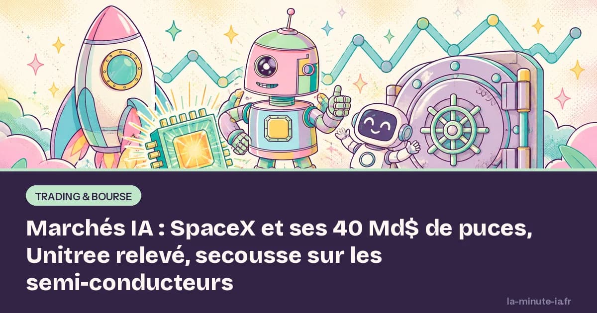 Marchés IA : SpaceX et ses 40 Md$ de puces, Unitree relevé, secousse sur les semi-conducteurs