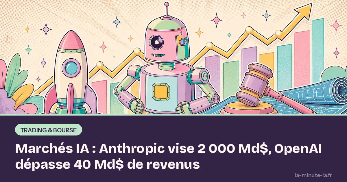 Marchés IA : Anthropic vise 2 000 Md$, OpenAI dépasse 40 Md$ de revenus