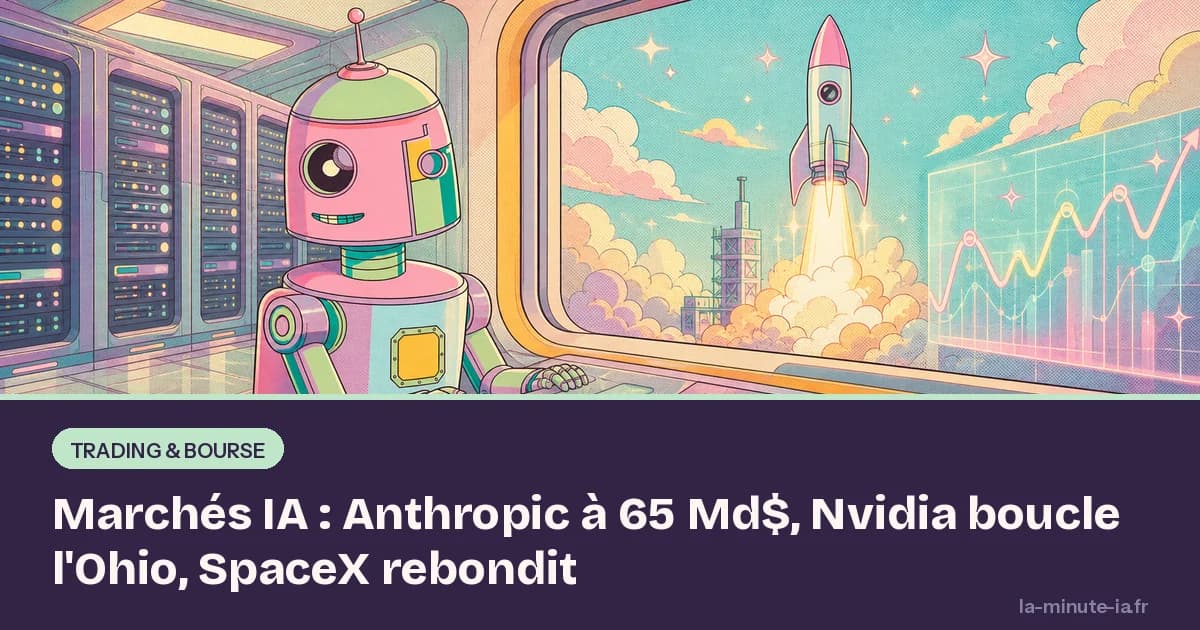 Marchés IA : Anthropic à 65 Md$, Nvidia boucle l'Ohio, SpaceX rebondit