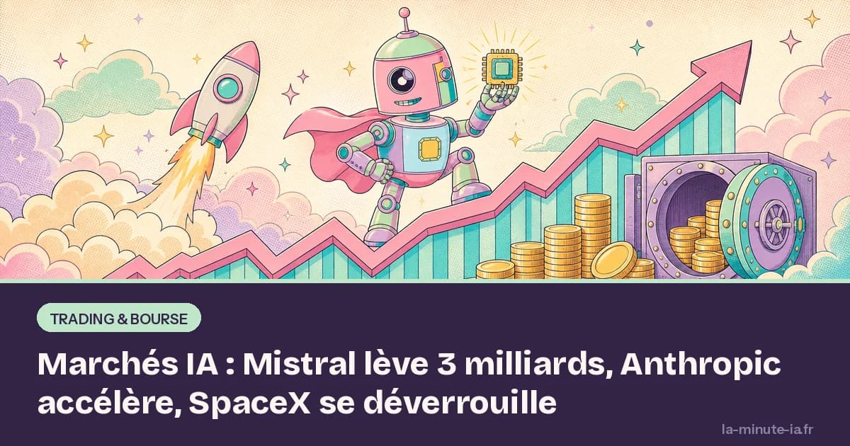 Marchés IA : Mistral lève 3 milliards, Anthropic accélère, SpaceX se déverrouille