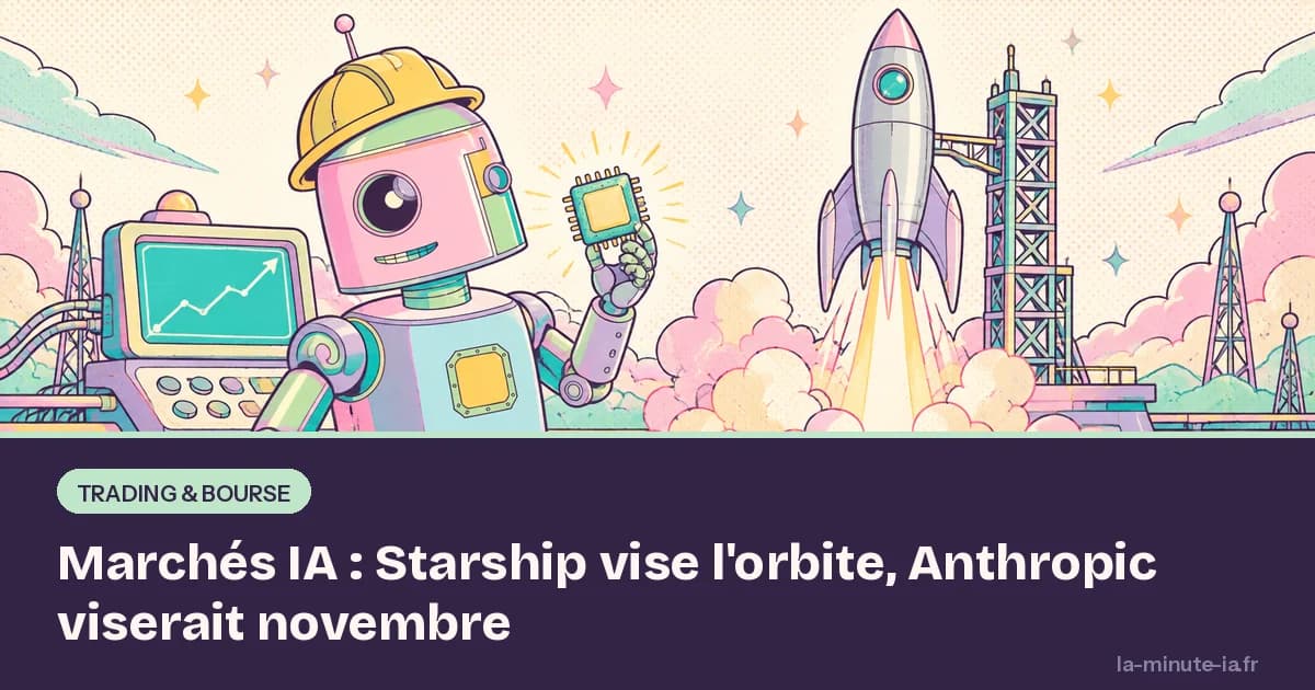Marchés IA : Starship vise l'orbite, Anthropic viserait novembre