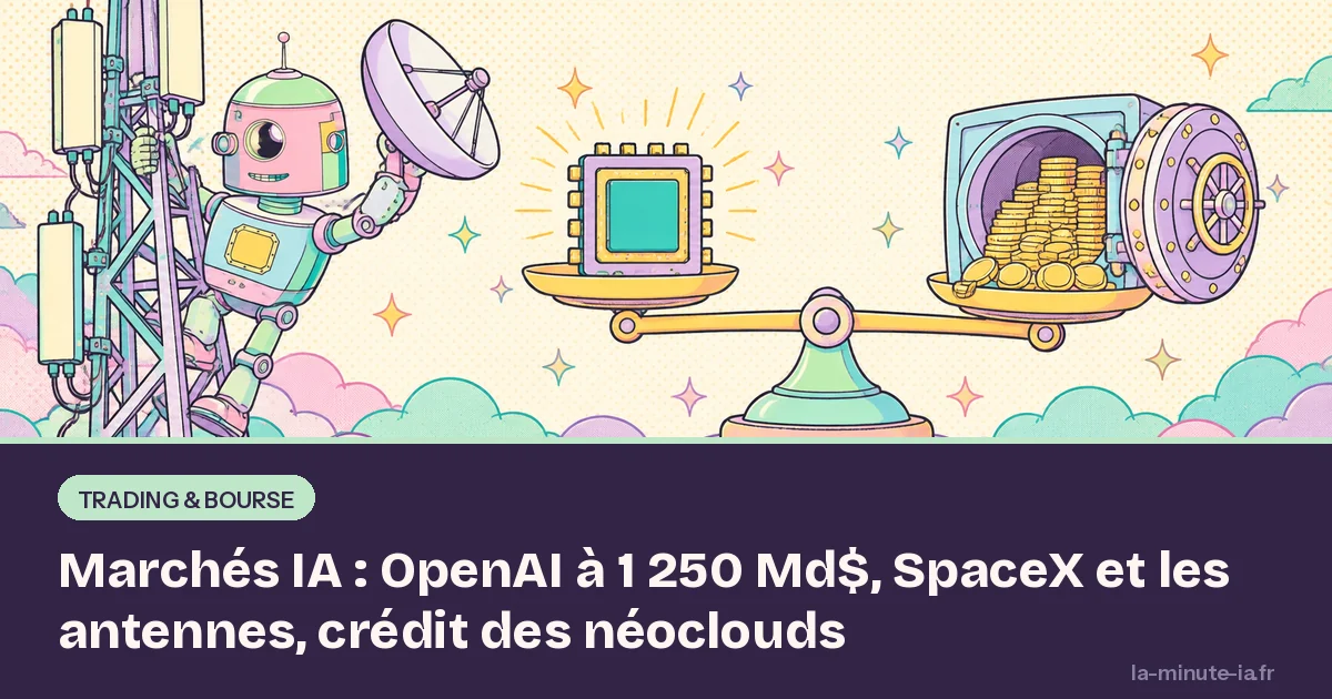 Marchés IA : OpenAI à 1 250 Md$, SpaceX et les antennes, crédit des néoclouds